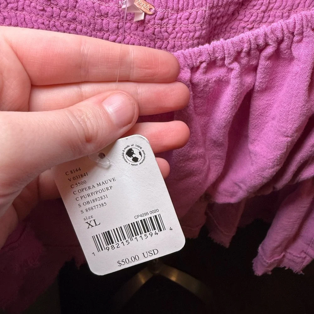Free People Pink Ruffle Crop Top - Picture 4 of 4